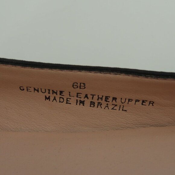 Talbots Women 6 B Shimmer Black Leather Cut Out Round Toe Ballet Flats Shoes - Picture 8 of 11